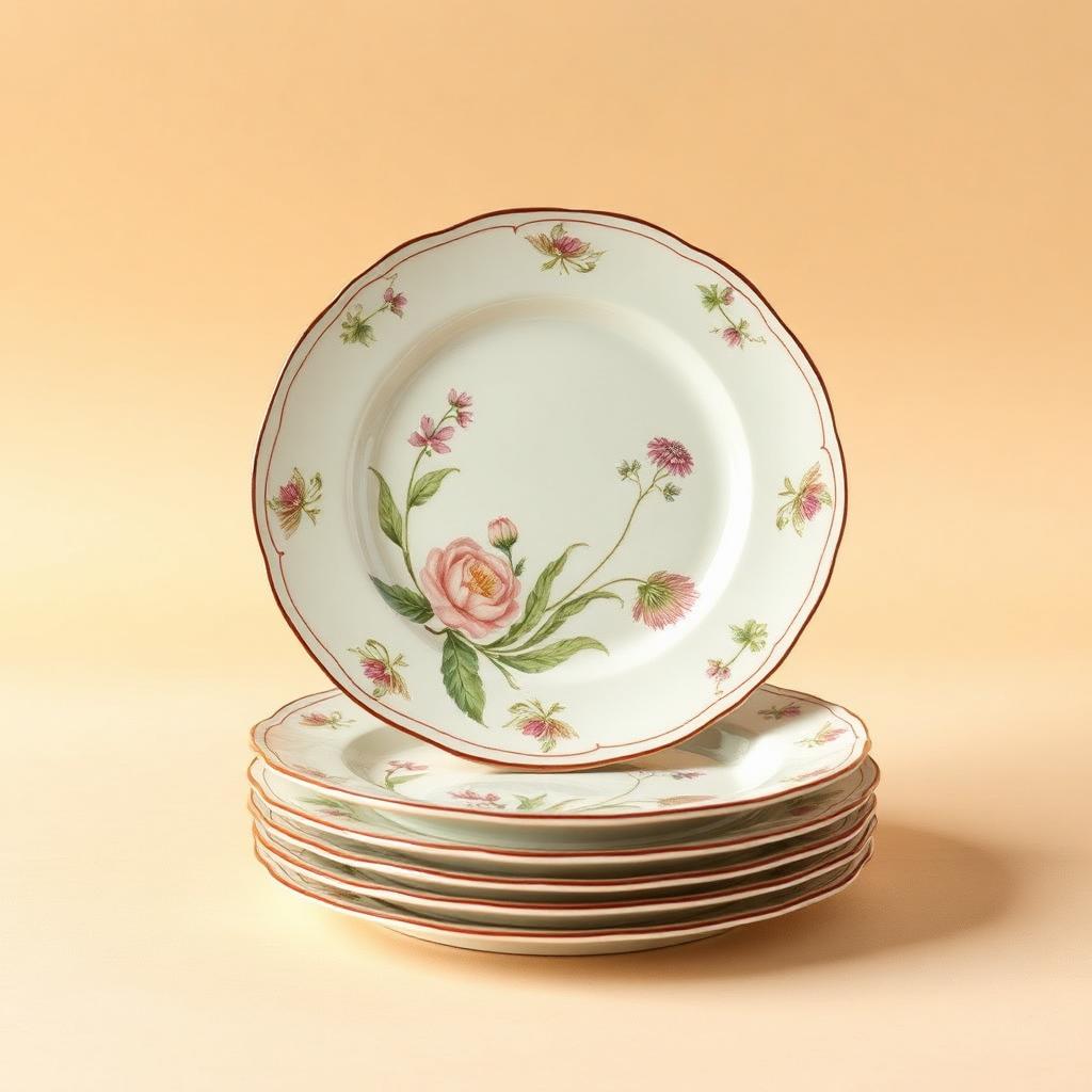 Porcelana floral pintada à mão